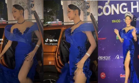 Dự thảm đỏ Lễ Cống Hiến 2023, Hoa hậu Bảo Ngọc được khen tinh tế ngay từ cách xuống xe